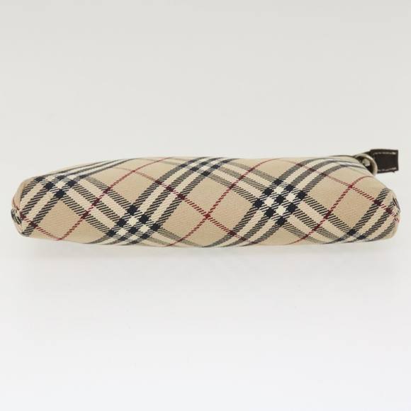 BURBERRY Nova Check Blue Label Pouch Canvas Beige Brown Red Auth 39015 - Picture 6 of 16